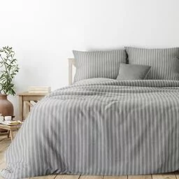 Eurofirany Pościel bawełniana 220x200 Etno 01 szara z lureksową złotą nitką - Pościel Eurofirany Pościel bawełniana 220x200 Etno 01 szara z lureksową złotą nitką - Pościel - miniaturka - grafika 1