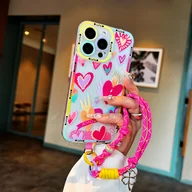 Etui i futerały do telefonów - TEMU Różowe Etui na Telefon w Kształcie z Okiem, Wyposażone w Wysokiej Jakości -Zagubienie Smycz, Pasujące do for iphone 17, 17 Air, 13, 14, 15, - miniaturka - grafika 1