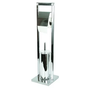 Stojak łazienkowy chrom 18,5 x 18,5 x 82 cm AWD Interior - Akcesoria łazienkowe - miniaturka - grafika 1