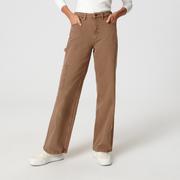 Spodnie damskie - Sinsay - Jeansy wide leg high waist - Beżowy - miniaturka - grafika 1