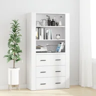 Szafki do salonu - Wysoka szafka, biała, materiał drewnopochodny Lumarko! - miniaturka - grafika 1