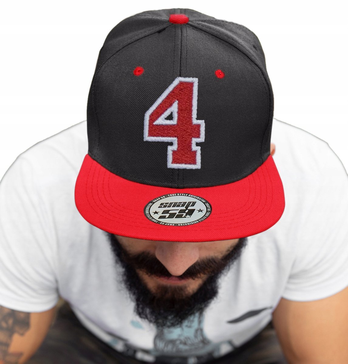 CZAPKA PROSTY DASZEK AMERICAN TWILL CYFRA 4 HAFT