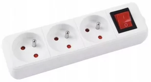 OFFICE PRODUCTS Przedłużacz OFFICE PRODUCT, 3 gniazda, 3m, z uziemieniem i wyłącznikiem, biały 13113341-14 - Listwy zasilające - miniaturka - grafika 1