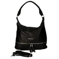 Torebki damskie - Torebka Damska typu worek elegancka czarna - miniaturka - grafika 1