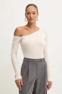 Patrizia Pepe body wełniane kolor beżowy lekki 2K0302 K214 - Swetry damskie - miniaturka - grafika 1
