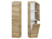 Szafki łazienkowe - Słupek Łazienkowy ATHD 30 cm DK Prawy - Dąb Evoke Coast Mat - Uchwyty Złote Polerowane - miniaturka - grafika 1