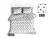 Pościel - Poszewka 40x60 1856E biała serduszka czarne - miniaturka - grafika 1