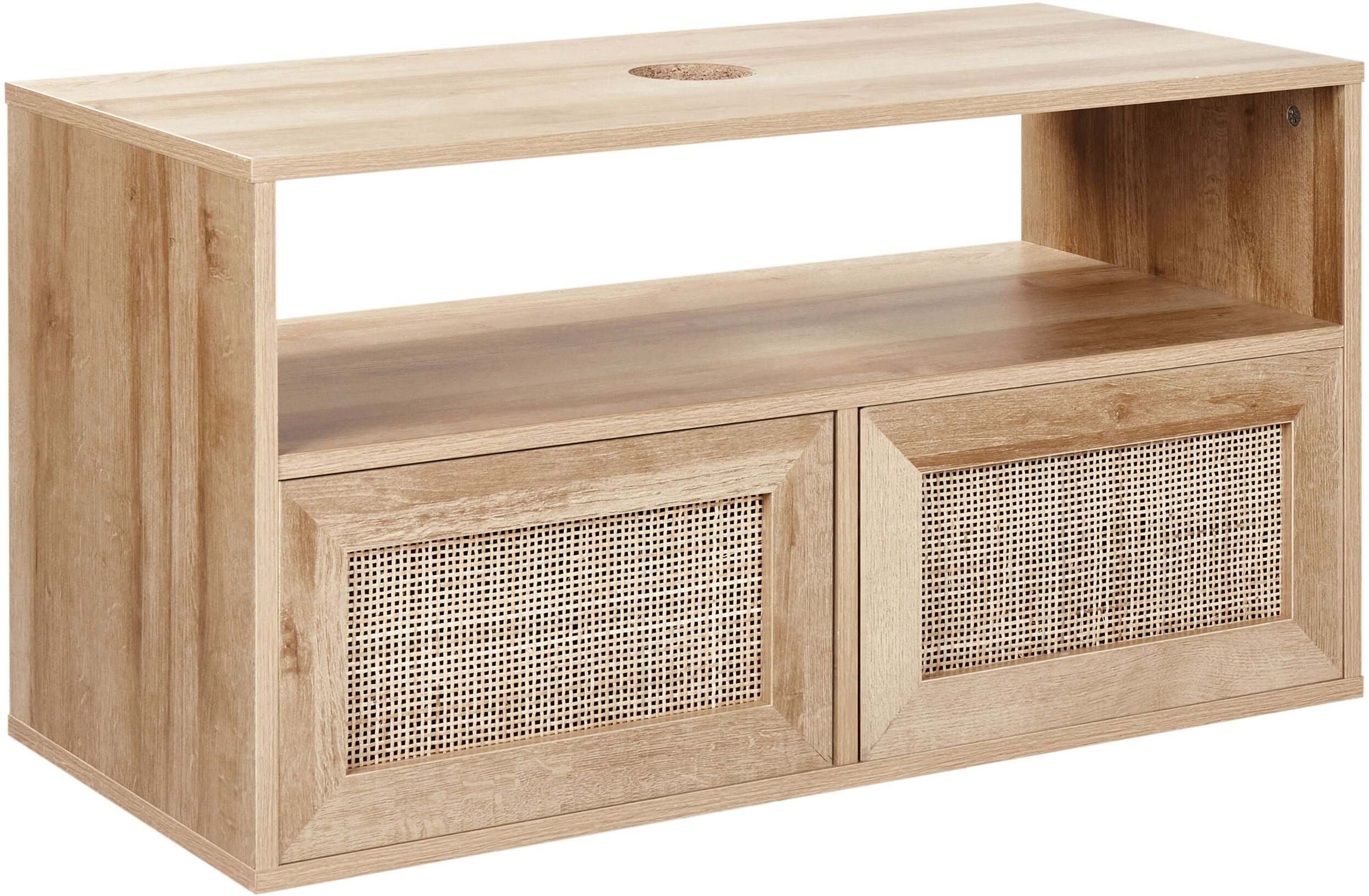 Beliani Wisząca szafka pod umywalkę ROSELL 86 cm 40 cm 45 cm Jasnobrązowy