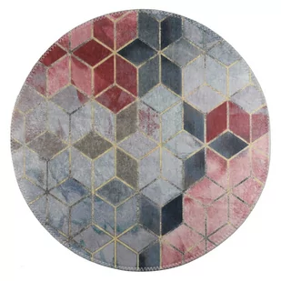 Różowo-jasnoszary okrągły dywan odpowiedni do prania ø 120 cm – Vitaus - Dywany - miniaturka - grafika 1
