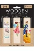 Zakładki do książek - Cozywood Zakładki drewniane do książki 2+1 Bohaterowie - miniaturka - grafika 1
