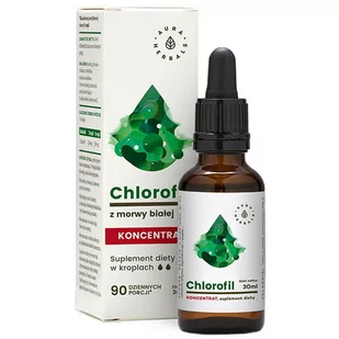 Aura Herbals Chlorofil z morwy białej, koncentrat - krople (30ml) - ABBB-90627 - Zdrowa żywność - miniaturka - grafika 1