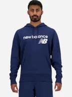 Bluzy męskie - Bluza męska z kapturem kangurka New Balance NBMT03910NNY S Ciemnogranatowa (197375441733) - miniaturka - grafika 1