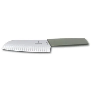 Victorinox Nóż Santoku ostrze ryflowane 17 cm oliwkowy 6.9056.17K6B - Noże kuchenne - miniaturka - grafika 2