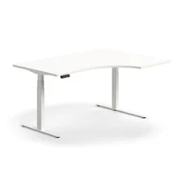 Biurka - Biurko z regulacją wysokości QBUS, ergonomiczne, 1600x1200 mm, biała rama, biały - miniaturka - grafika 1