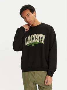 Lacoste Bluza SH2850 Czarny Loose Fit - Bluzy męskie - miniaturka - grafika 1