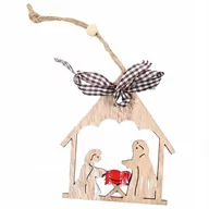 Bombki - ZAWIESZKA NA CHOINKĘ DRZWI OKNO SZYBĘ DREWNIANA DEKORACJA RÓŻNE WZORY - miniaturka - grafika 1