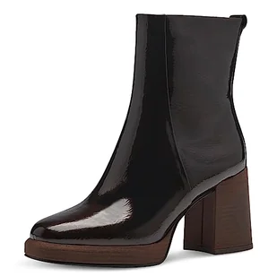 Marco Tozzi Damskie 2-25382-41 botki na obcasie, Mocca Patent, 40 EU, Mocca Patent, 40 EU - Botki damskie - miniaturka - grafika 1