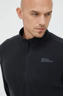 Jack Wolfskin bluza sportowa Taunus męska kolor czarny gładka 1709522 - Bluzy męskie - miniaturka - grafika 1