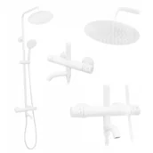 Zestawy prysznicowe - Rea Zestaw Prysznicowy Natryskowy Rea Lungo Biały Z Termostatem - miniaturka - grafika 1