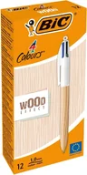 Długopisy - Długopis Drewniany 4-Kolorowy Wood Style BIC - miniaturka - grafika 1