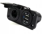 Akcesoria motoryzacyjne - Zestaw Do Zabudowy Gniazdo Zapalniczki 2 x Usb - miniaturka - grafika 1