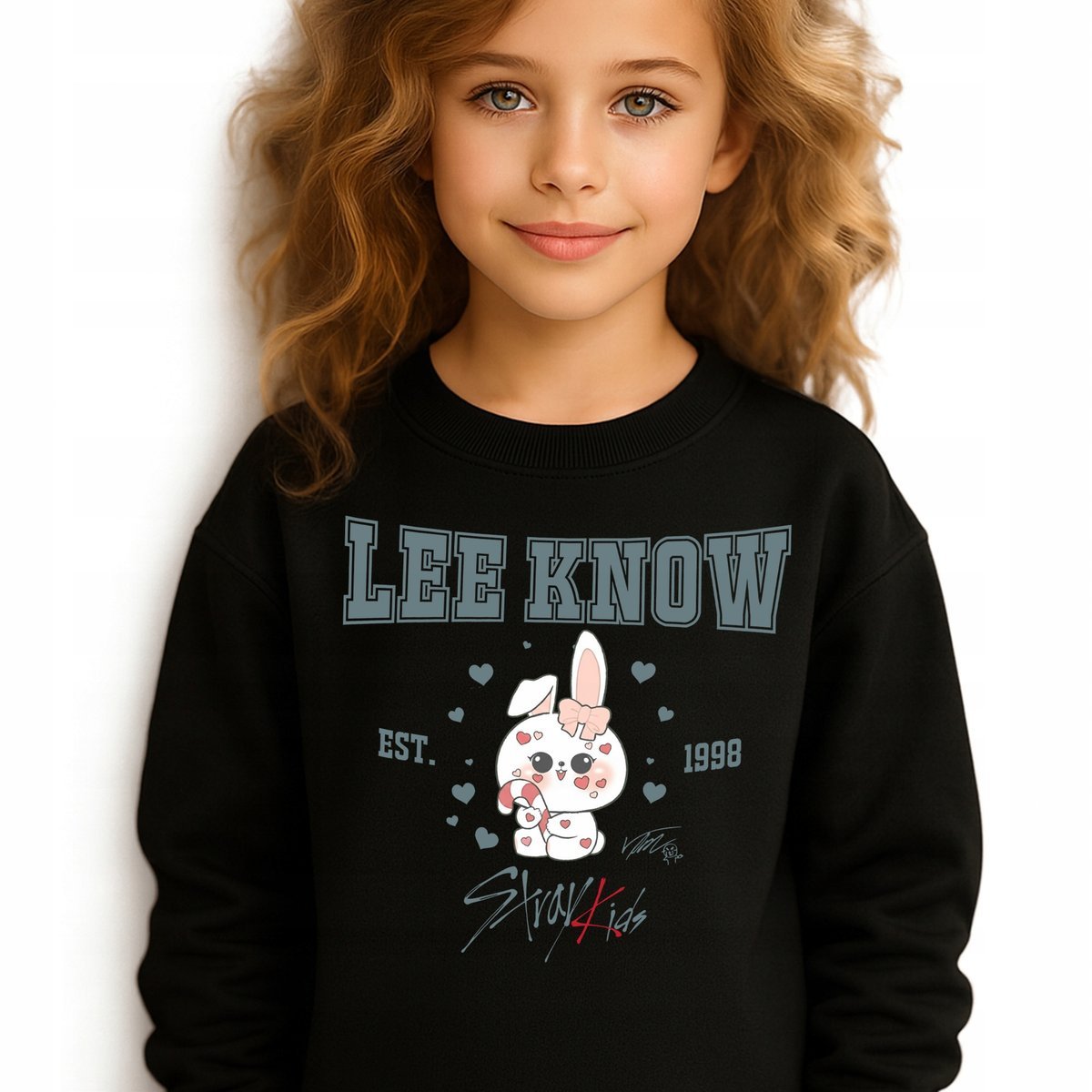 Bluza Dziecięca Czarna LEE KNOW STRAY KIDS Prezent Muzyka KPOP Wz - 164 cm