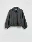 Kurtki damskie - Reserved - Kurtka bomberka z kołnierzykiem - ciemnoszary - miniaturka - grafika 1