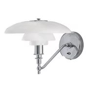 Lampy ścienne - Italux Kinkiet LAMPA ścienna ROGER MBE299/1-CHROME szklana OPRAWA z włącznikiem chrom biała - miniaturka - grafika 1
