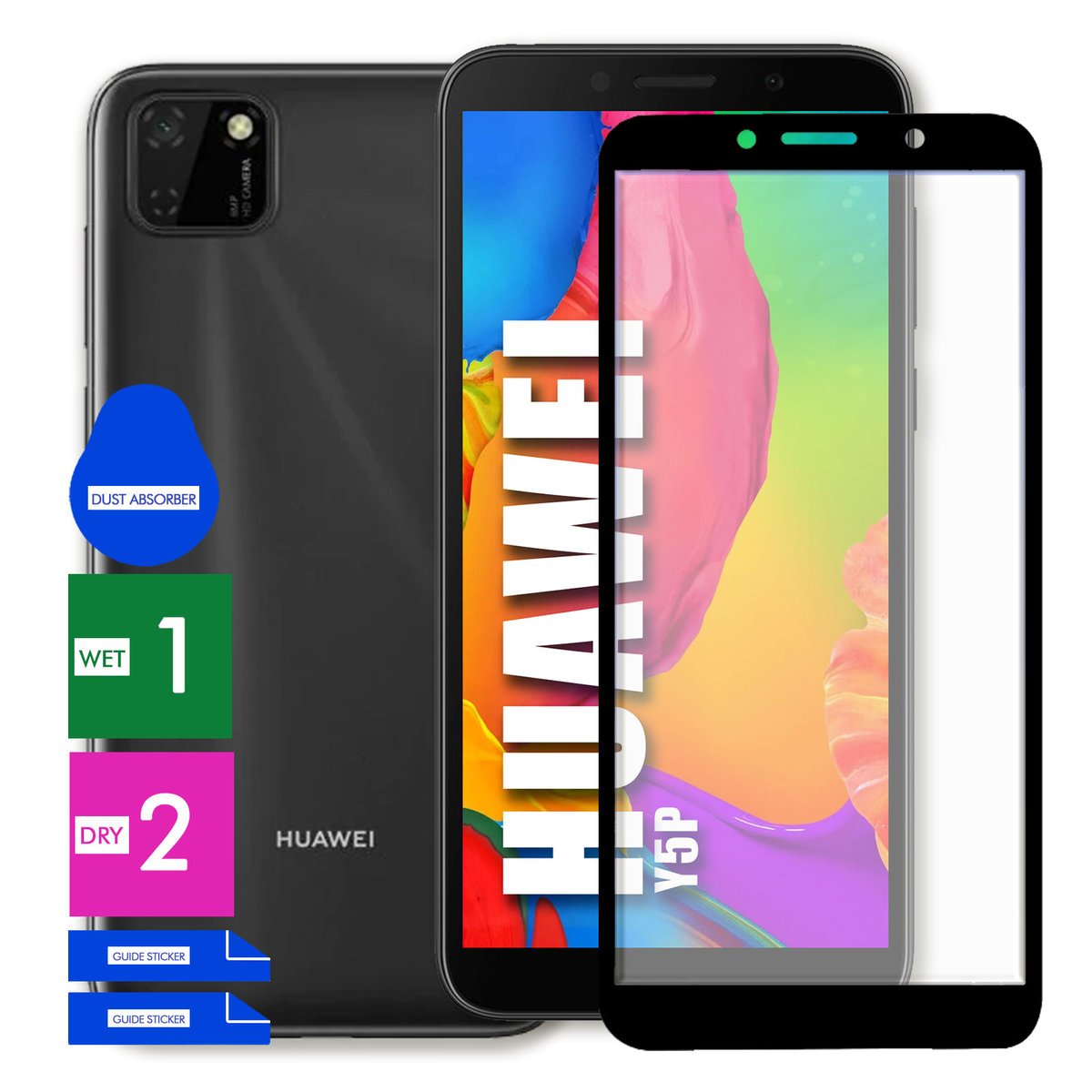SZKŁO OCHRONNE DO HUAWEI Y5P HARTOWANE 9H PEŁNE CAŁY EKRAN 5D JAKOŚĆ