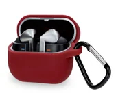 Akcesoria do słuchawek - Bizon Silikonowe z karabińczykiem do Samsung Galaxy Buds 3/3 Pro Burgundowy - miniaturka - grafika 1