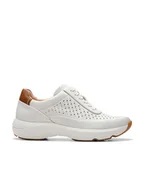 Trampki damskie - Clarks Skórzane sneakersy "Tivoli Grace" w kolorze kremowym - miniaturka - grafika 1