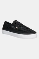 Trampki damskie - Tommy Hilfiger tenisówki TH OPEN MESH VULC SNEAKER kolor czarny FW0FW08684 - miniaturka - grafika 1