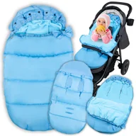 Śpiworki dla dzieci - Śpiwór Do Fotelika Wózka Na Spacer Zima Jesień Niebieski Otulacz Śpiworek - miniaturka - grafika 1