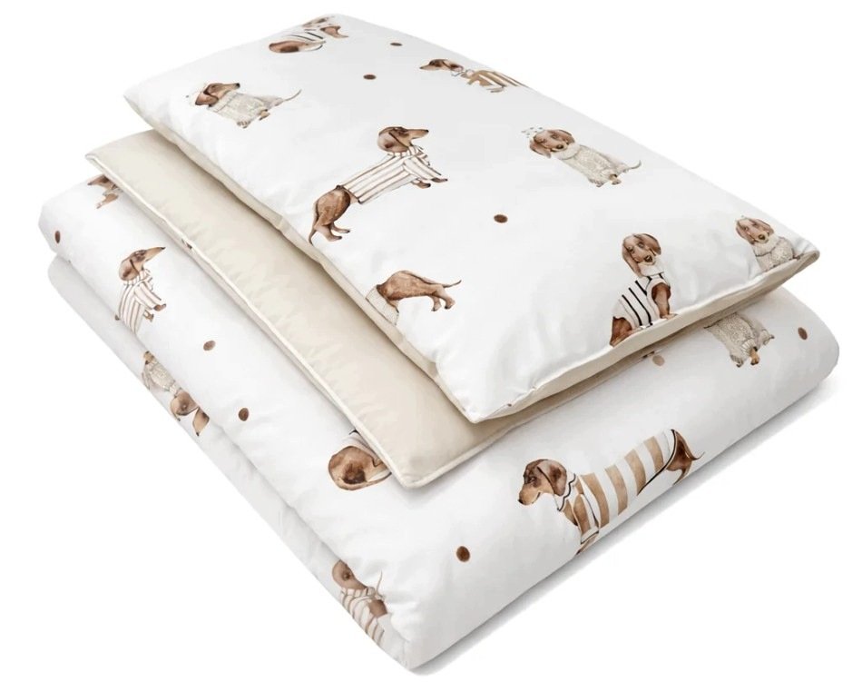 Koell Pościel dziecięca Jamniki Premium z wypełnieniem XL 135x100cm