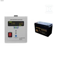 Zasilacze awaryjne UPS - Volt Polska Zasilacz awaryjny SINUS PRO 500 E 12/230V (350/500W) + Akumulator AGM 12V 100 Ah - miniaturka - grafika 1