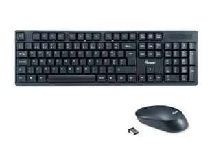 Equip 245222 klawiatura Dołączona myszka RF Wireless QWERTY Portugalski Czarny - Zestawy myszka + klawiatura - miniaturka - grafika 1