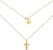 Biżuteria religijna - Złoty naszyjnik z ażurowym krzyżem - miniaturka - grafika 1