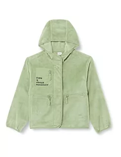 Kurtki i płaszcze dla dziewczynek - s.Oliver Dziewczęca van teddypluche kurtka z pluszu, zielona, 176 EU, zielony, 176 cm - grafika 1