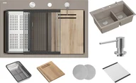 Zlewozmywaki - Zlew QUADRON MARC 120 SOFT TAUPE (cappuccino) + akcesoria (HQC7650U4_BS) - miniaturka - grafika 1