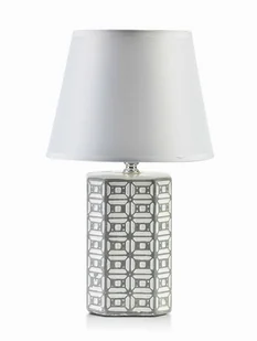 Lampa stołowa lampka nocna LETI GREY 10x10xh32 cm szaro-biała - Lampy stojące - miniaturka - grafika 1