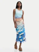 Sukienki - Desigual Sukienka letnia Celeste 26SWVK28 Niebieski Slim Fit - miniaturka - grafika 1