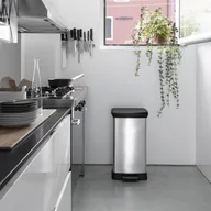 Kosze na śmieci - Curver kosz na śmieci deco z pedałem, 50 l, srebrny - miniaturka - grafika 1