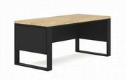 Biurka - Nowoczesne biurko dębowe z blendami czarnymi 2/3 VIGO LOFT - miniaturka - grafika 1
