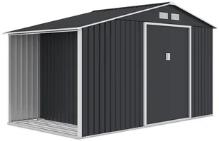 Domek narzędziowy MADISON 342x191cm Cold Grey, z drewutnią, wentylowany, z przesuwanymi drzwiami, pojemny magazyn na narzędzia i drewno Hardmaister - Altany ogrodowe - miniaturka - grafika 1