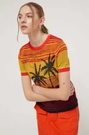 Swetry damskie - Desigual sweter damski kolor pomarańczowy - miniaturka - grafika 1