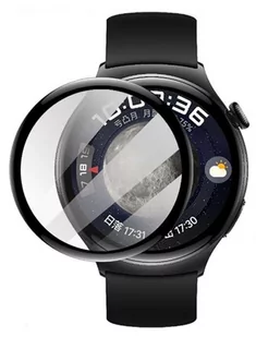 Szkło Hybrydowe FULL GLUE 5D do Huawei Watch 4 46mm czarny - Akcesoria do smartwatchy - miniaturka - grafika 1