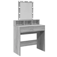 Toaletki - vidaXL Toaletka z oświetleniem LED szara Sonoma 80x41x144,5 cm - miniaturka - grafika 1