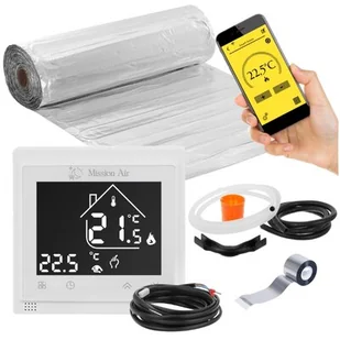 Mata grzewcza pod panele MISSION AIR MAL-160W/m² 8m² (16mb x 50cm) + regulator Libra Biały WiFi - Ogrzewanie podłogowe - miniaturka - grafika 1