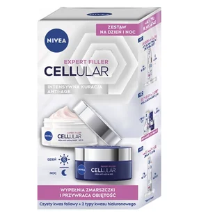NIVEA SET Expert Filler Cellular krem przeciwzmarszczkowy do twarzy na dzień 50ml + krem przeciwzmarszczkowy do twarzy na noc 50ml - Kremy do twarzy - miniaturka - grafika 1