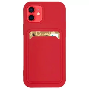 Card Case silikonowe etui portfel z kieszonką na kartę dokumenty do Samsung Galaxy S21+ 5G (S21 Plus 5G) czerwony - Etui i futerały do telefonów - miniaturka - grafika 1